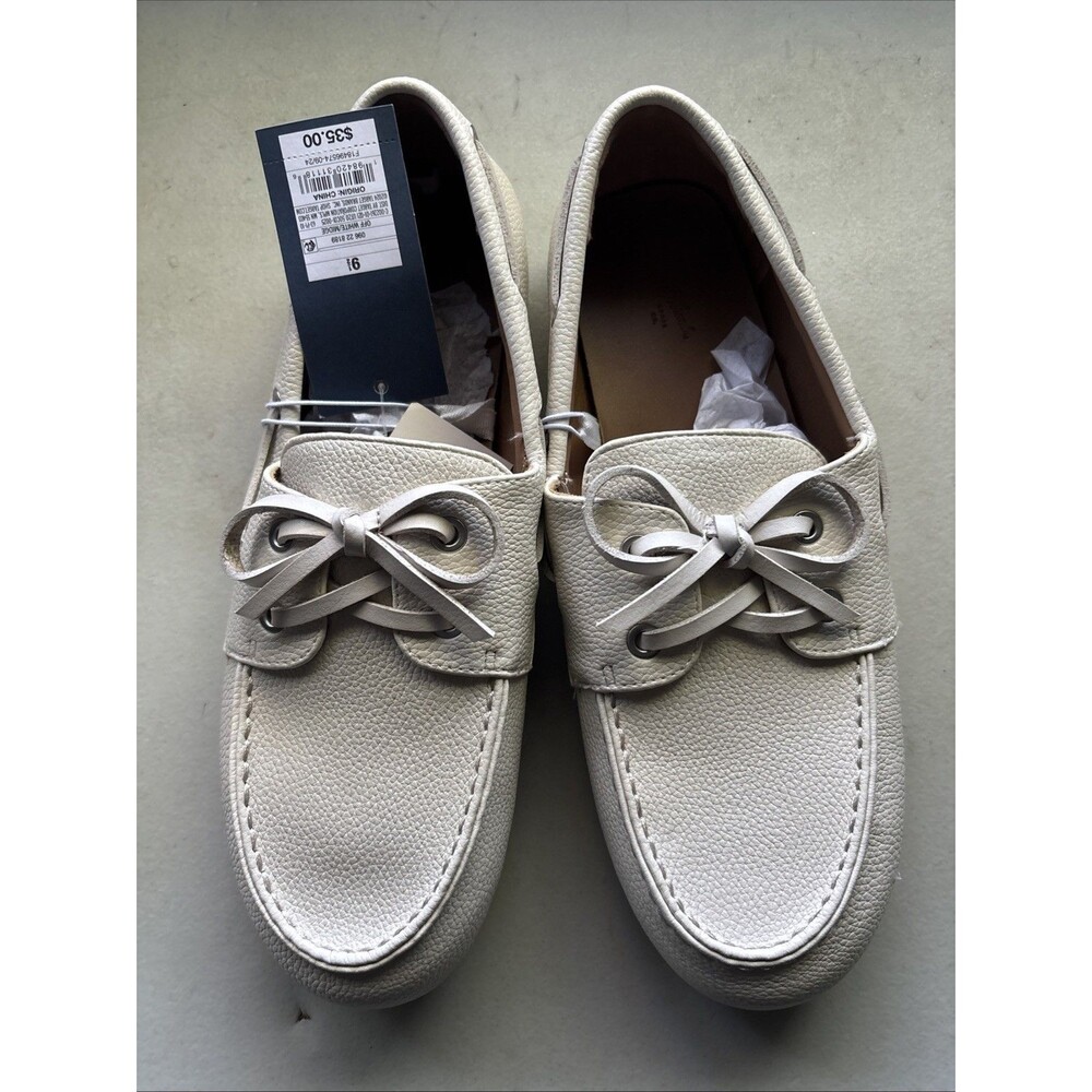 Universal Thread Women's Midge Boat Shoe Flats Memory Foam Insole Off-White 9.5